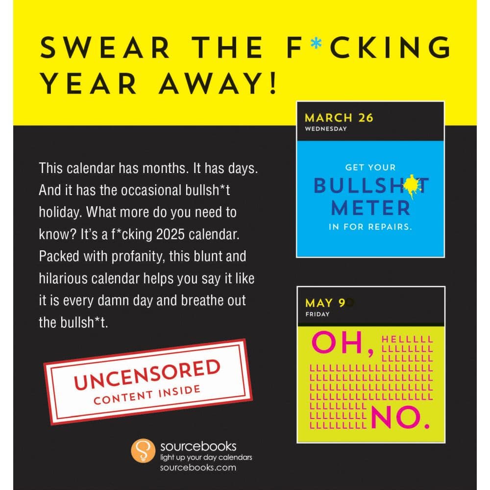 Fcking 2025 Desk Calendar First Alternate Image width=&quot;1000&quot; height=&quot;1000&quot;