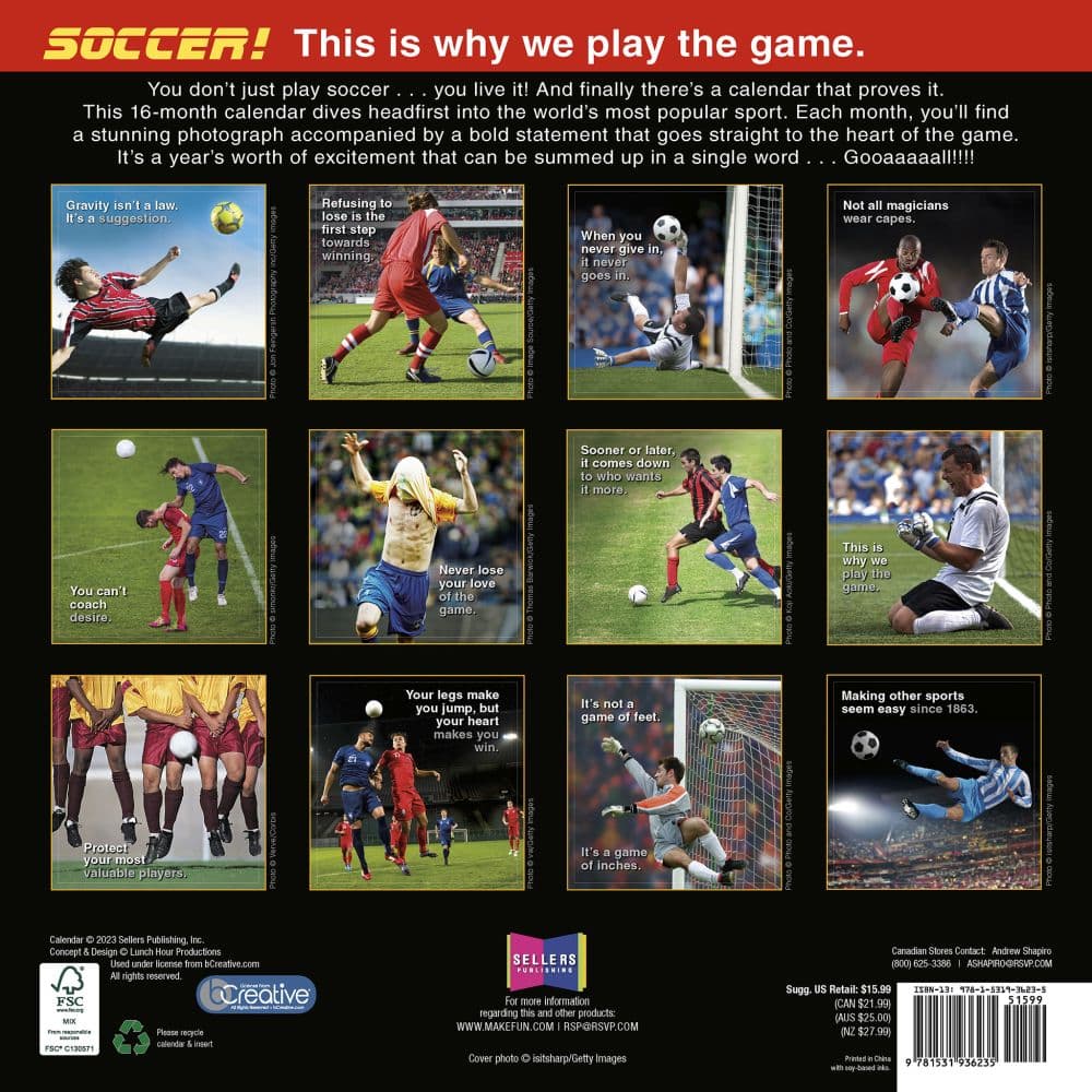 Soccer 2024 Wall Calendar