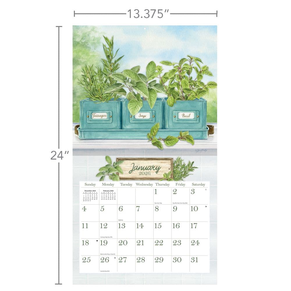 Herb Garden 2026 Wall Calendar by Jane Shasky_ALT6