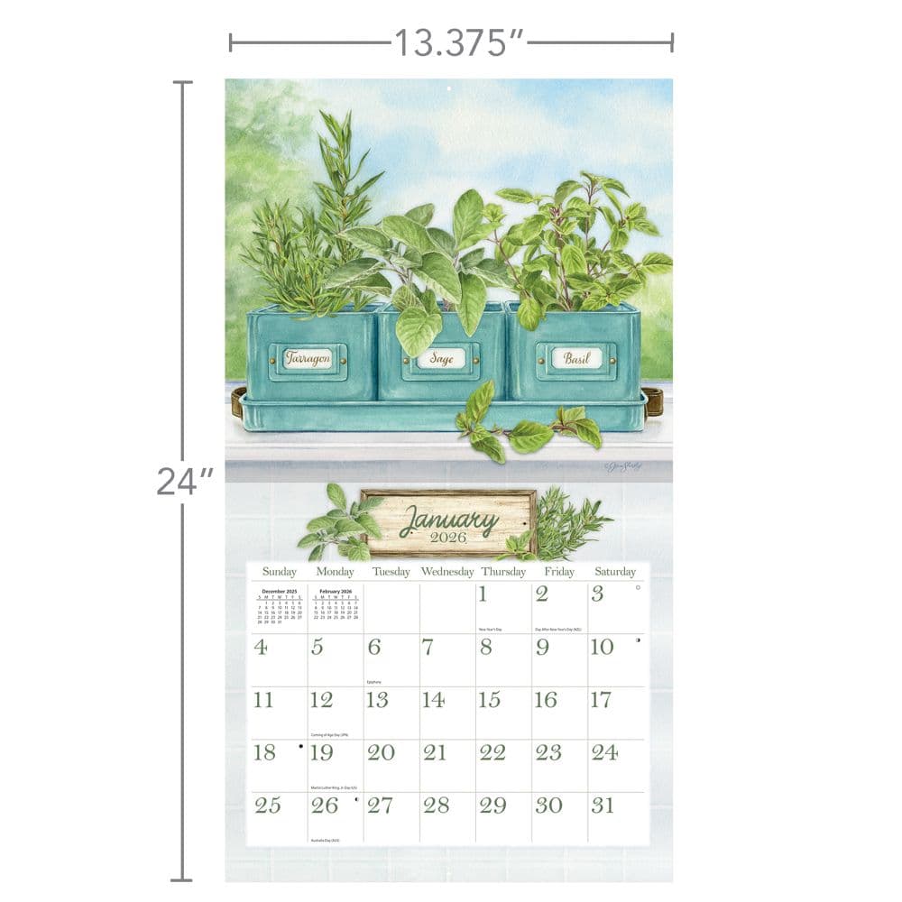 Herb Garden 2026 Wall Calendar by Jane Shasky_ALT6