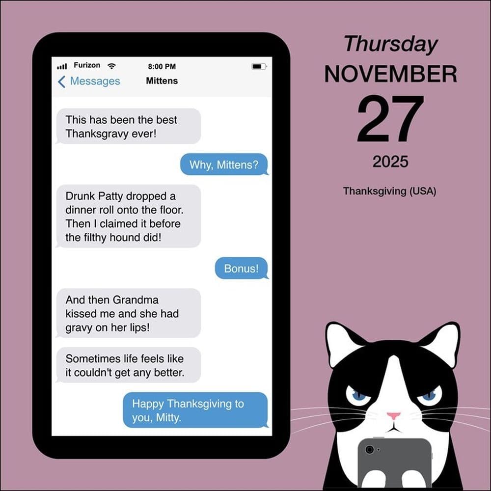 Texts from Mittens the Cat 2025 Desk Calendar Fourth Alternate Image