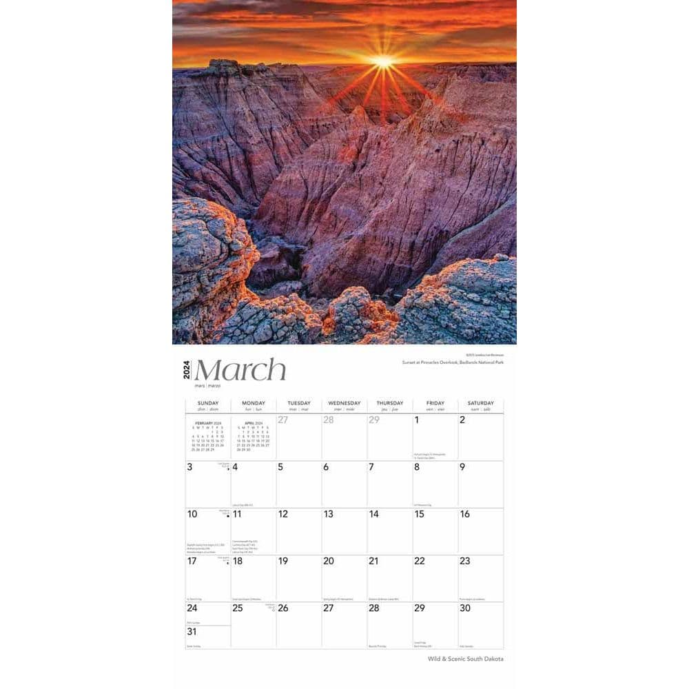 South Dakota 2024 Wall Calendar