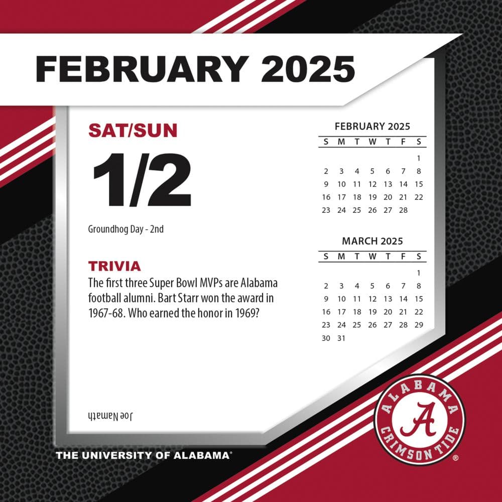 COL Alabama Crimson Tide 2025 Desk Calendar Second Alternate Image