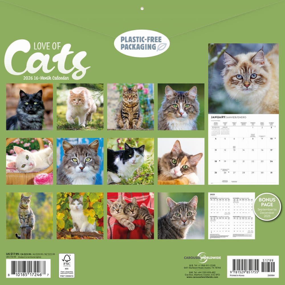 Love of Cats 2026 Wall Calendar First Alternate Image
