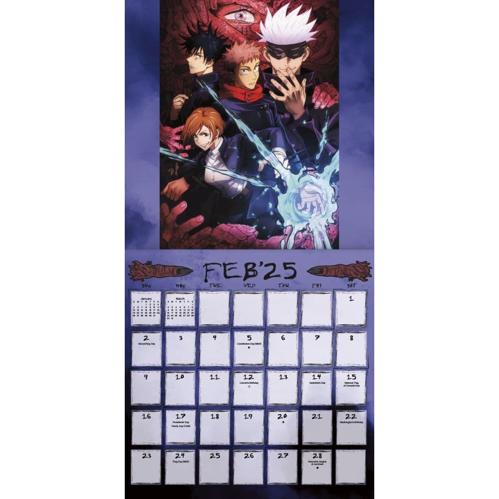 Jujutsu Kaisen 2025 Wall Calendar Alt3