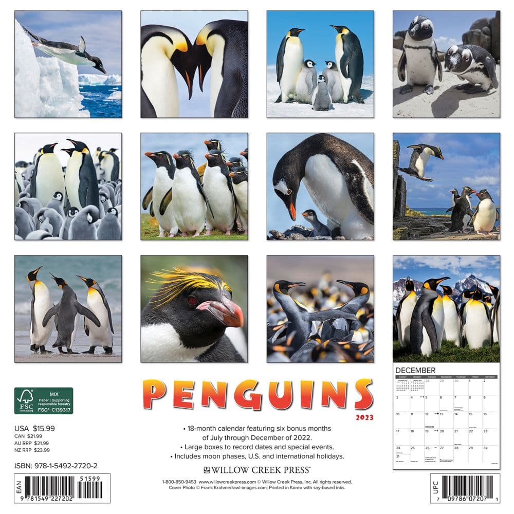 Penguins 2023 Wall Calendar - Calendars.com