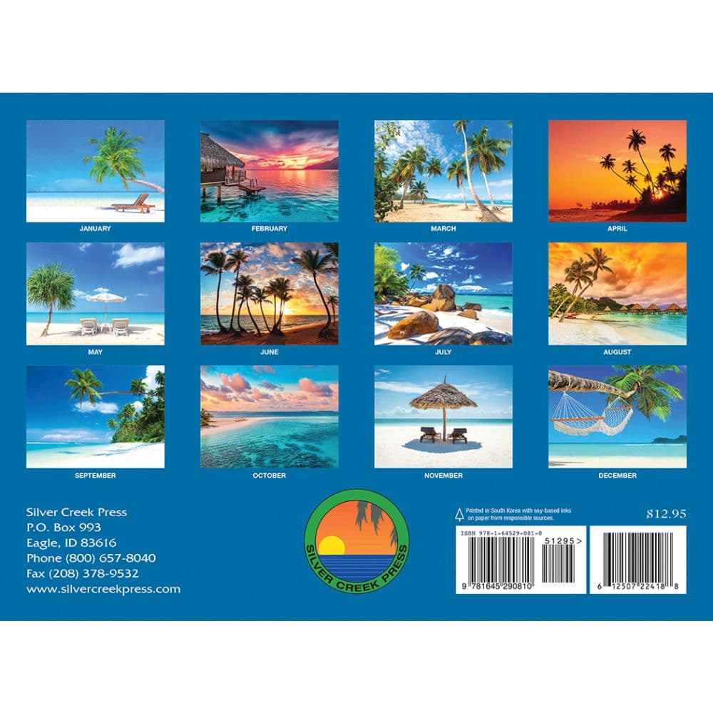 Sunsets and Beaches 2024 Wall Calendar