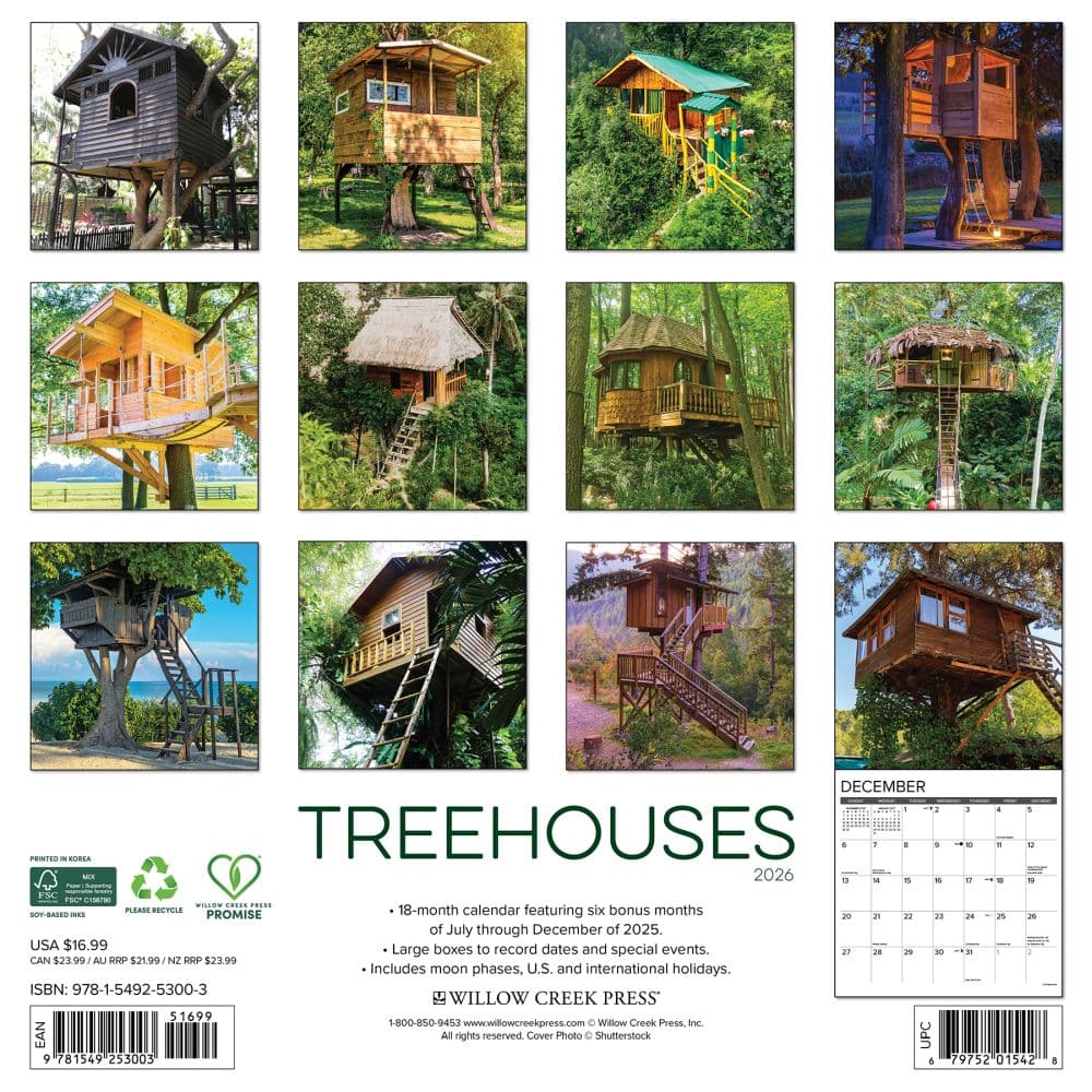 Treehouses 2026 Wall Calendar First Alternate Image