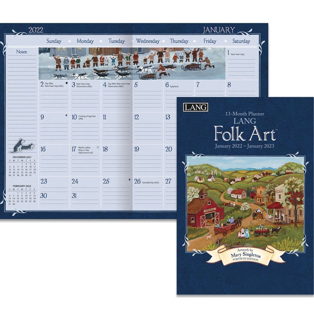 Lang Folk Art 2022 Monthly Planner