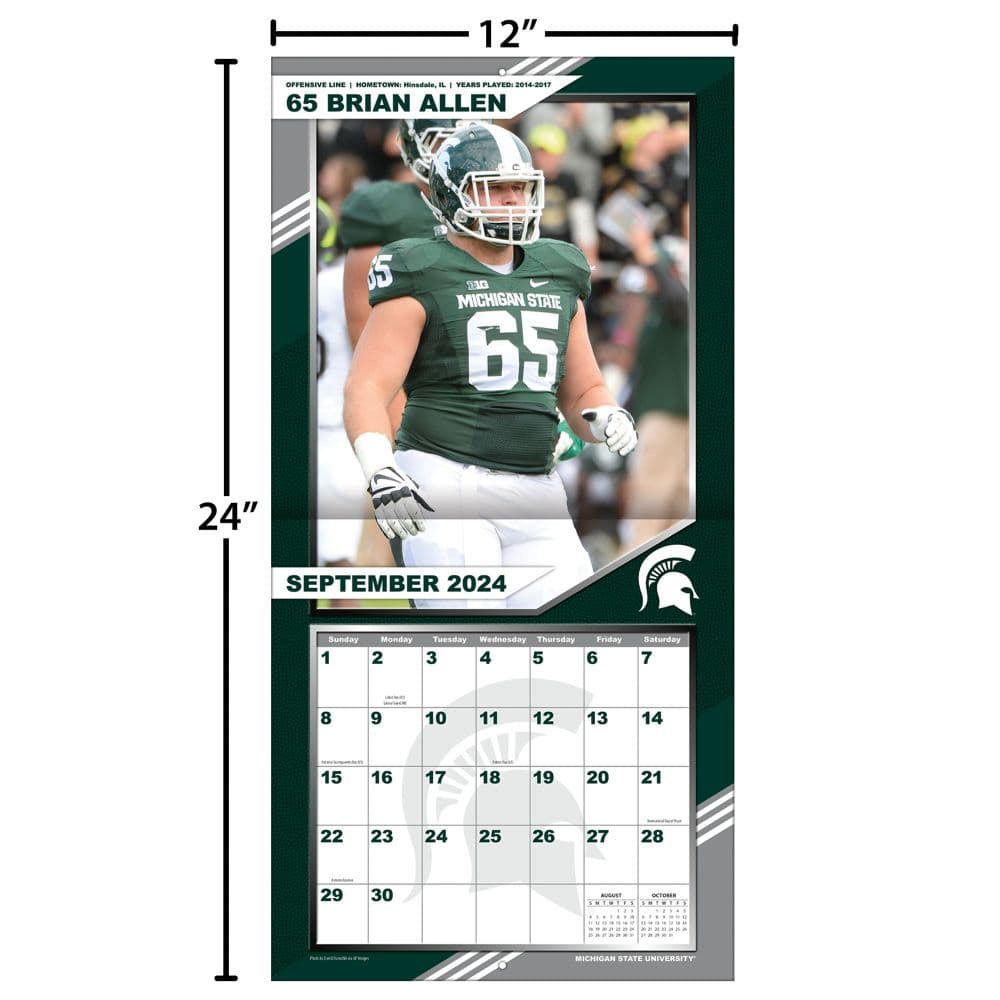 Michigan State Spartans 2025 Wall Calendar_ALT5