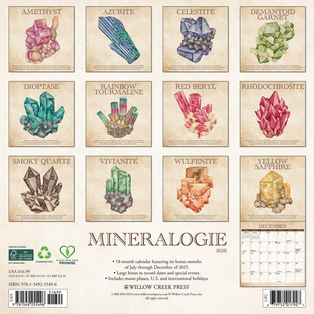 Mineralogy 2026 Wall Calendar First Alternate Image