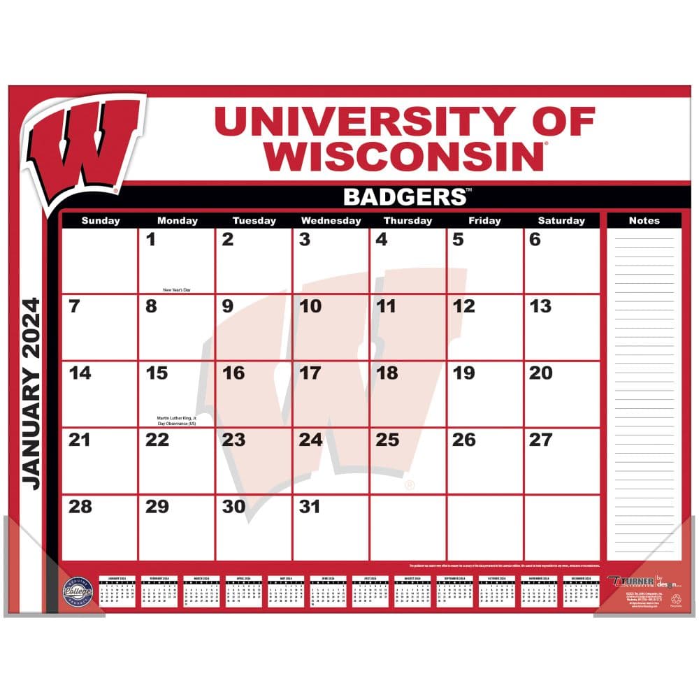 Wisconsin Badgers 2024 Desk Pad First Alternate Image width=&quot;1000&quot; height=&quot;1000&quot;
