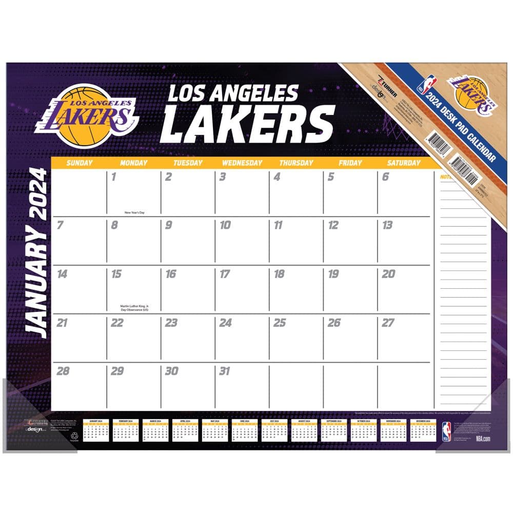 NBA Los Angeles Lakers 2024 Desk Pad