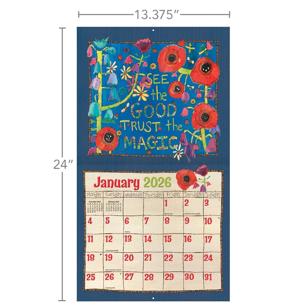 Painted Peace 2026 Wall Calendar by Stephanie Burgess_ALT6