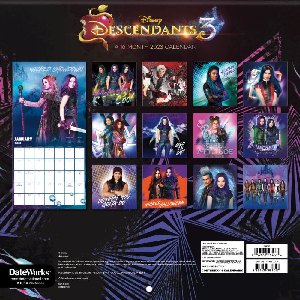 Disney Descendants 2023 Wall Calendar - Calendars.com