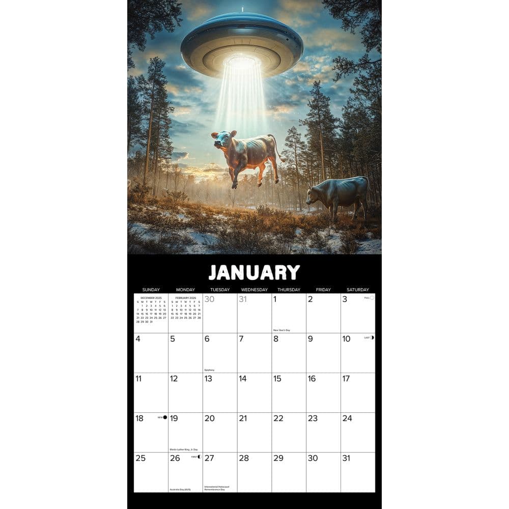 Cow Abductions 2026 Wall Calendar Second Alternate Image