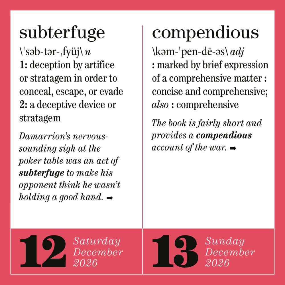 Words 365 2026 Desk Calendar Sixth Alternate Image