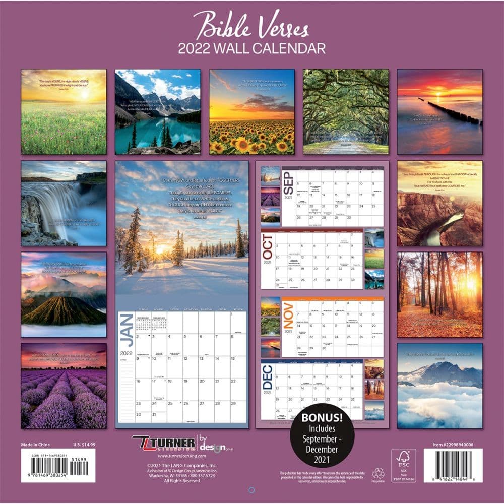 Bible Verses 2022 Wall Calendar - Calendars.com