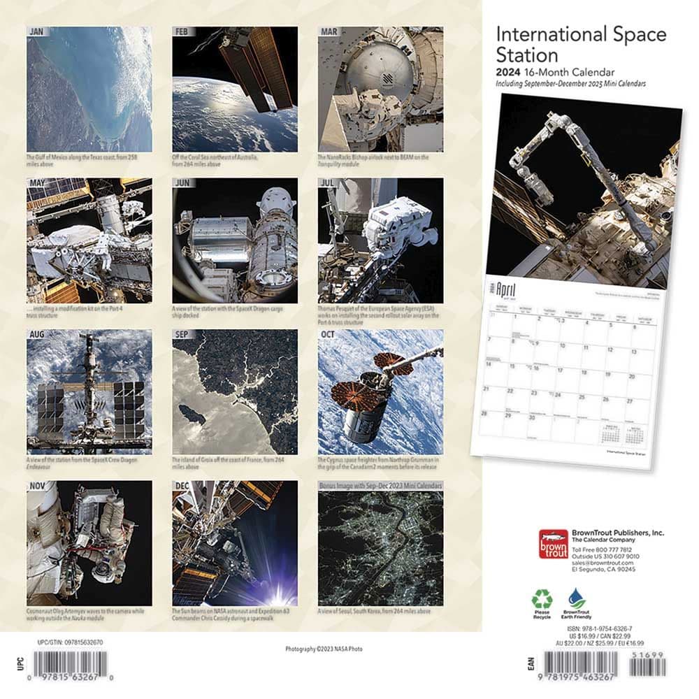 International Space Station 2024 Wall Calendar First Alternate Image width=&quot;1000&quot; height=&quot;1000&quot;