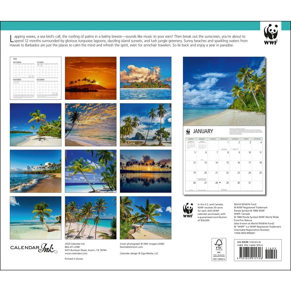 Islands WWF 2025 Wall Calendar - Calendars.com