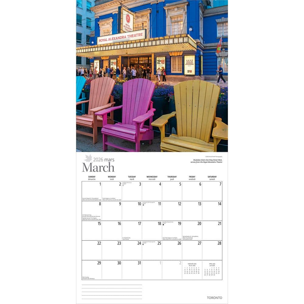 Toronto 2026 Wall Calendar Second Alternate Image
