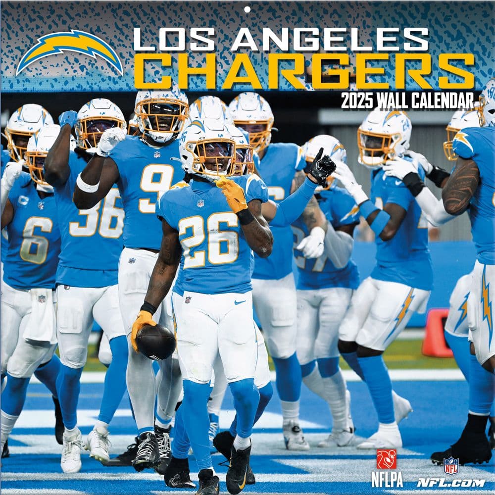 NFL Los Angeles Chargers 2025 Wall Calendar Main Image