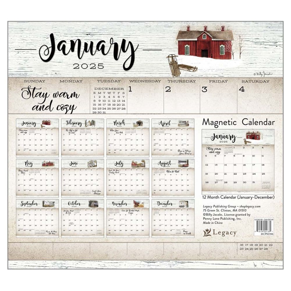 Farmhouse 2025 Magnetic Desk Calendar alternate view