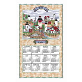 Maine Lighthouse 2024 Calendar Towel