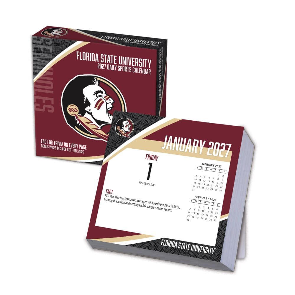 Florida State Seminoles 2027 Desk Calendar Main Product Image
