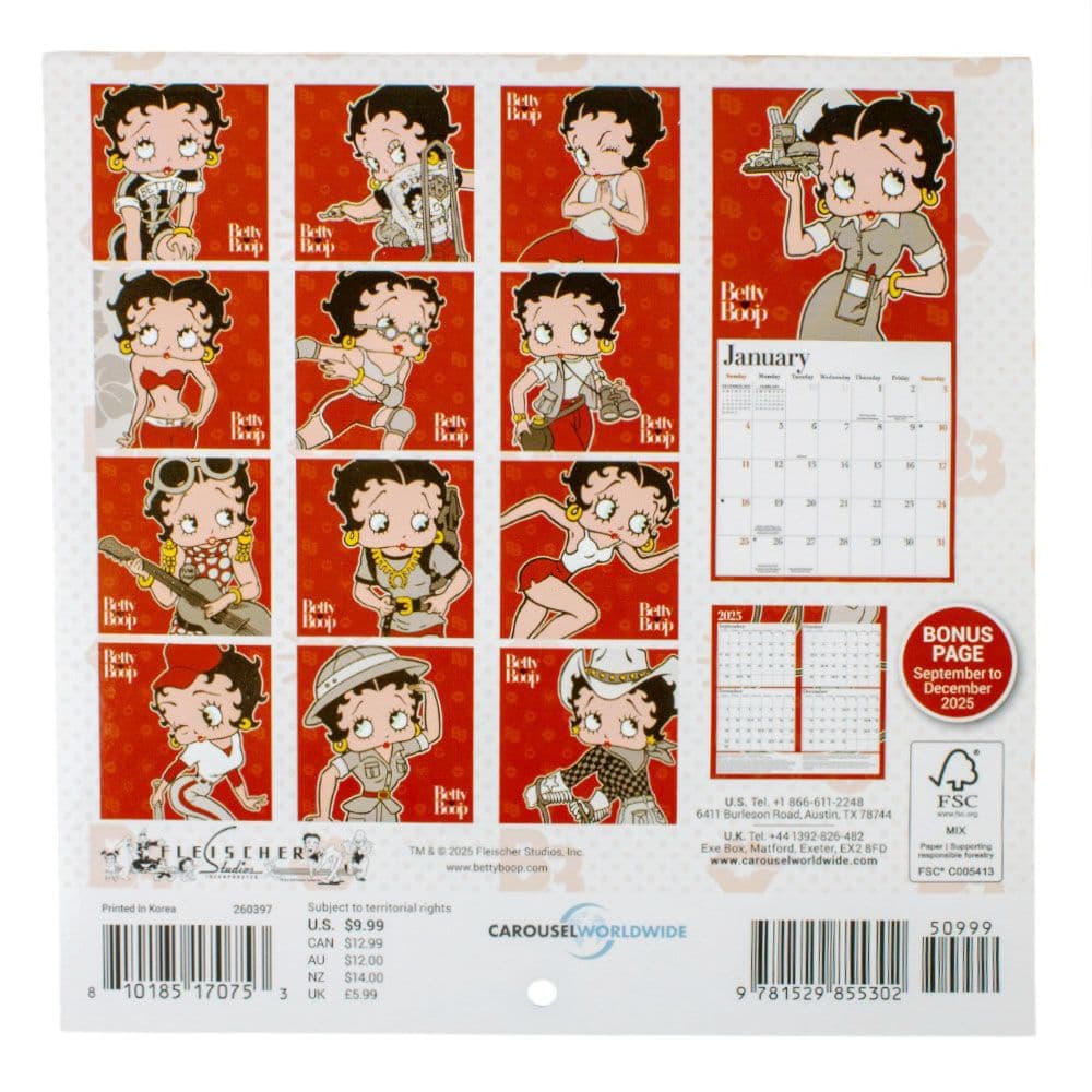 Betty Boop 2026 Mini Wall Calendar First Alternate Image
