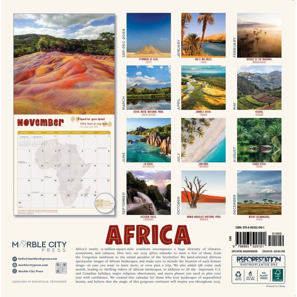 Africa 2025 Wall Calendar First Alternate Image width="1000" height="1000"