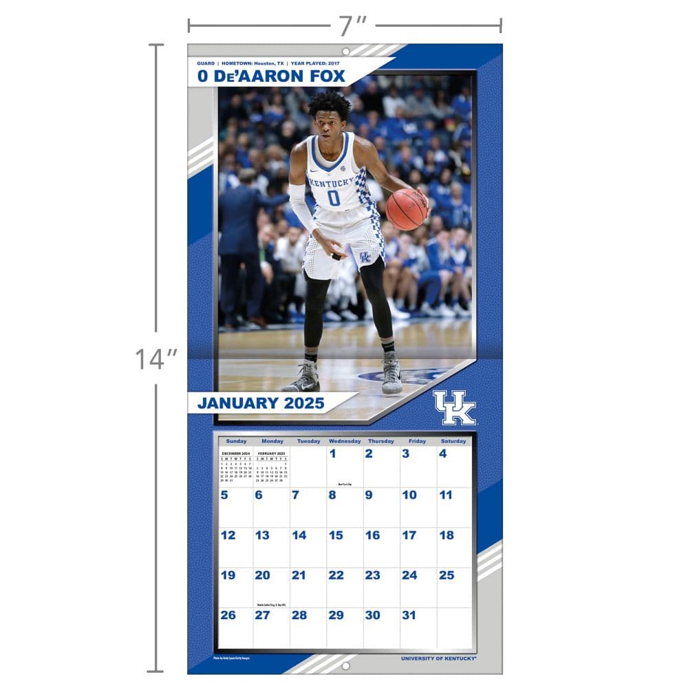 COL Kentucky Wildcats 2025 Mini Wall Calendar Sixth Alternate Image