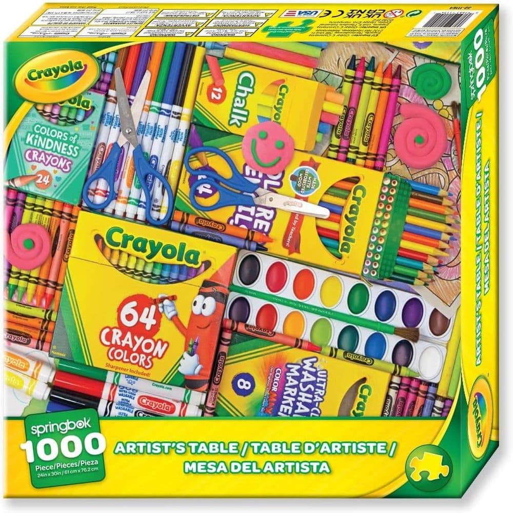 Crayola Artist Table 1000 Piece Puzzle Main Product Image width=&quot;1000&quot; height=&quot;1000&quot;