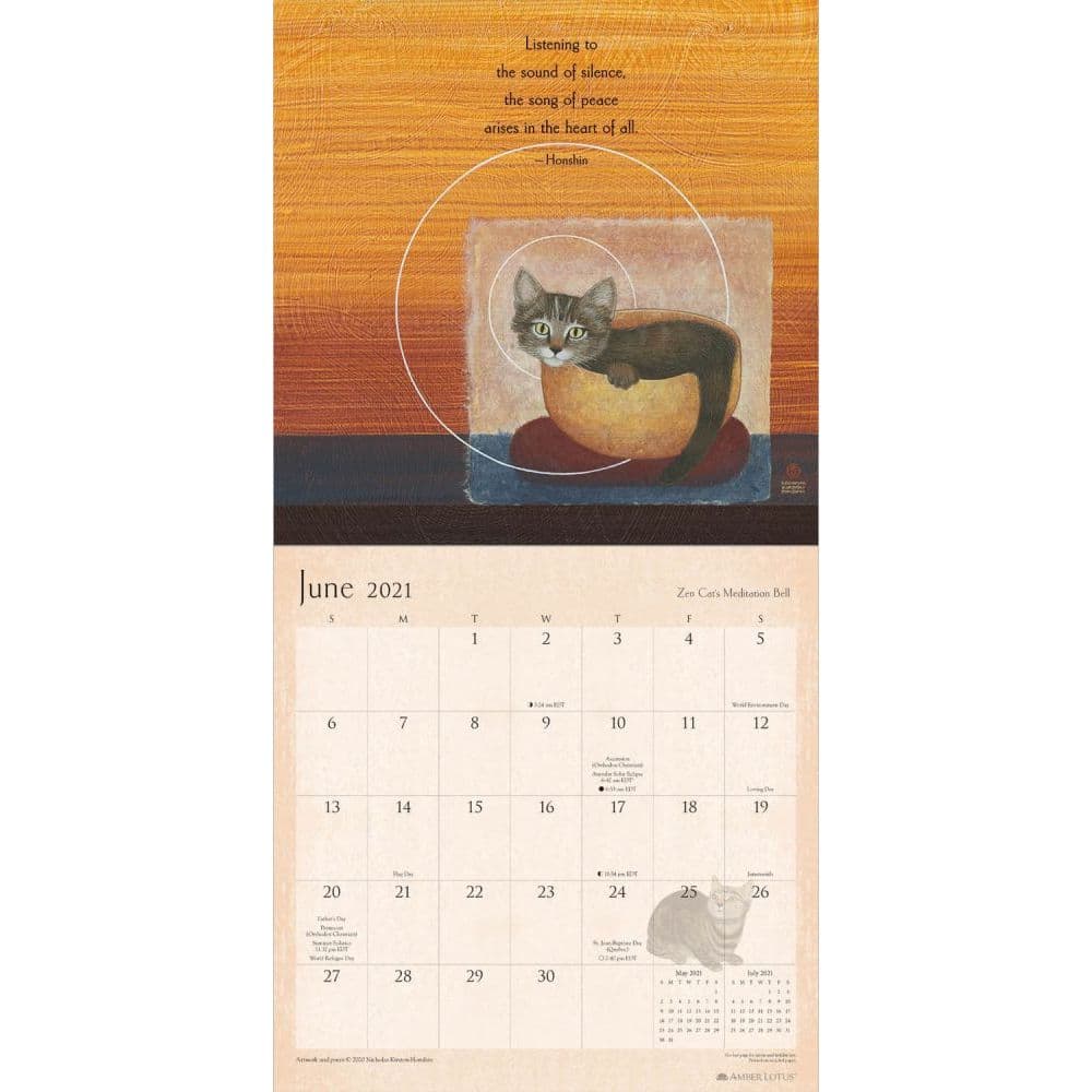 Zen Cat Wall Calendar - Calendars.com