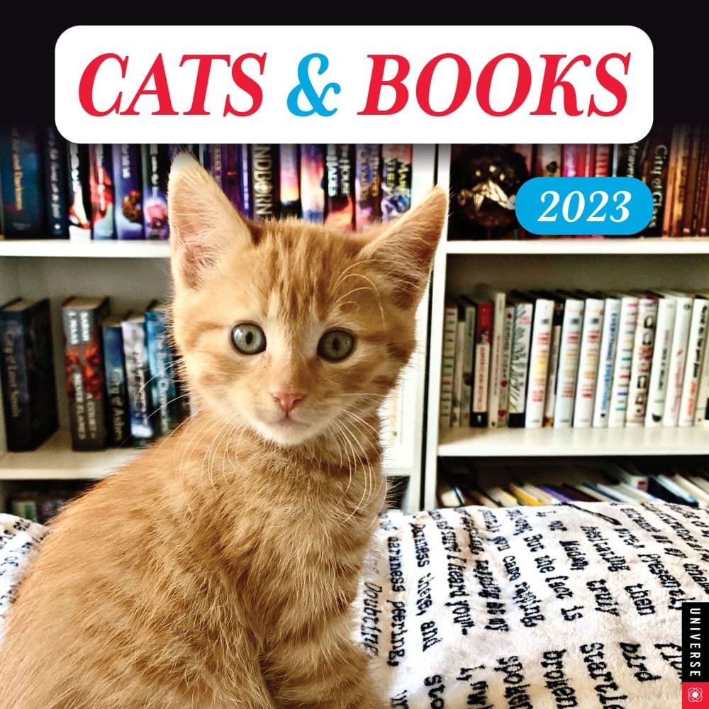 Cats and Books 2023 Wall Calendar