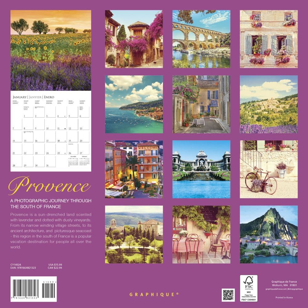 Provence 2024 Wall Calendar First Alternate Image width=&quot;1000&quot; height=&quot;1000&quot;
