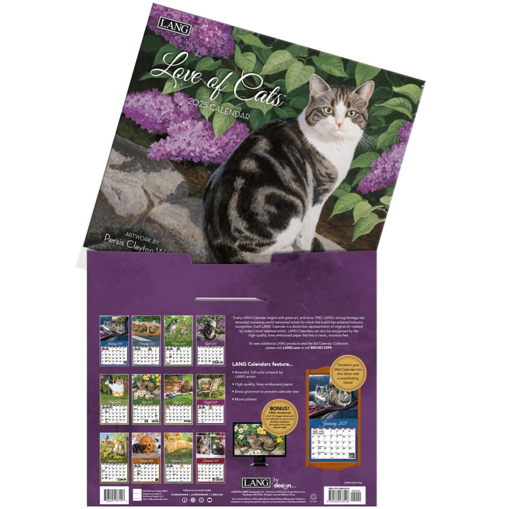 Love of Cats by Persis Clayton Weirs 2025 Wall Calendar Third Alternate Image width=&quot;1000&quot; height=&quot;1000&quot;