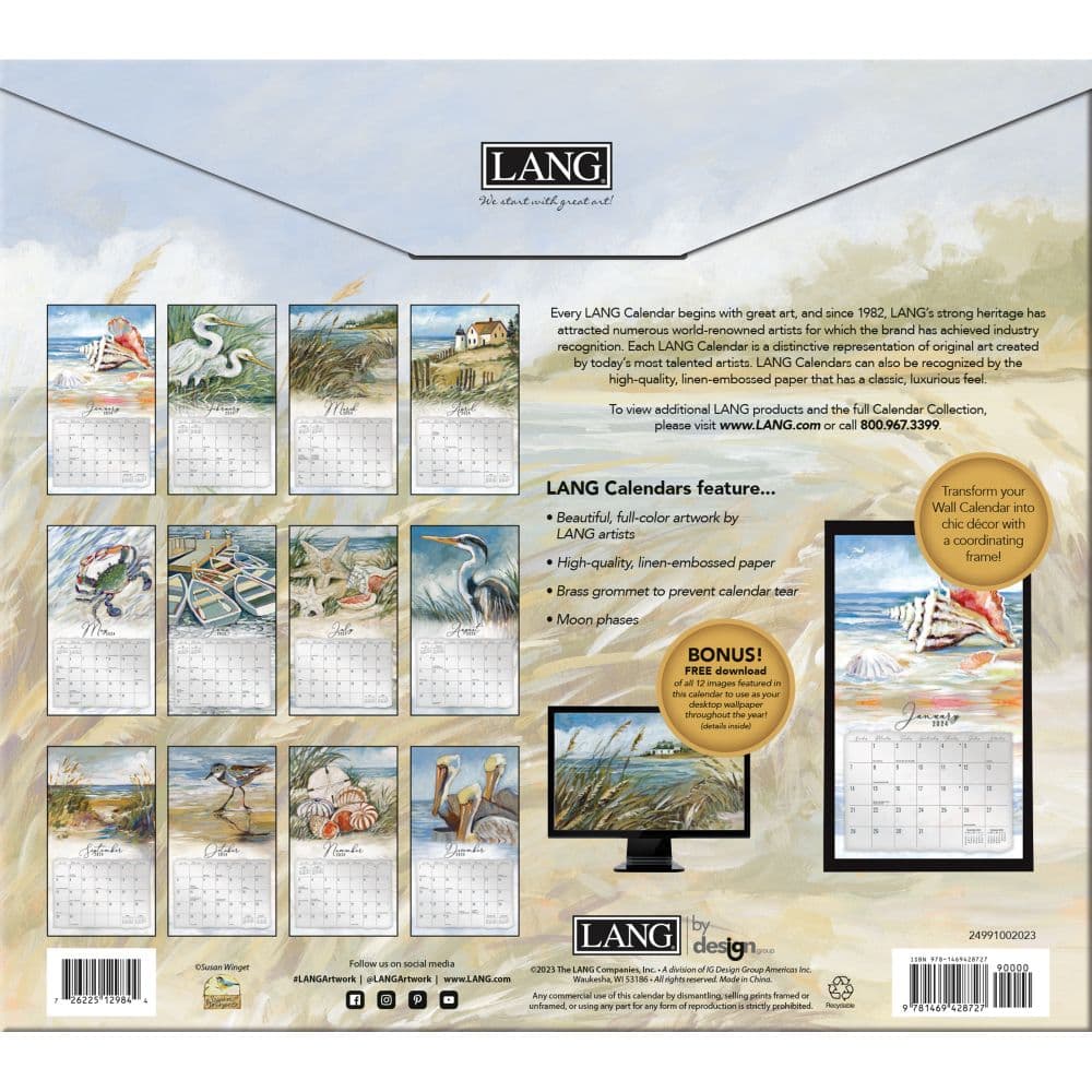 Coastal Shores 2025 Wall Calendar