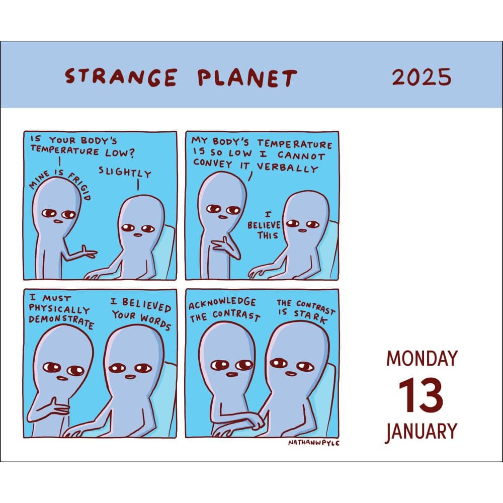 Strange 2025 Desk Calendar