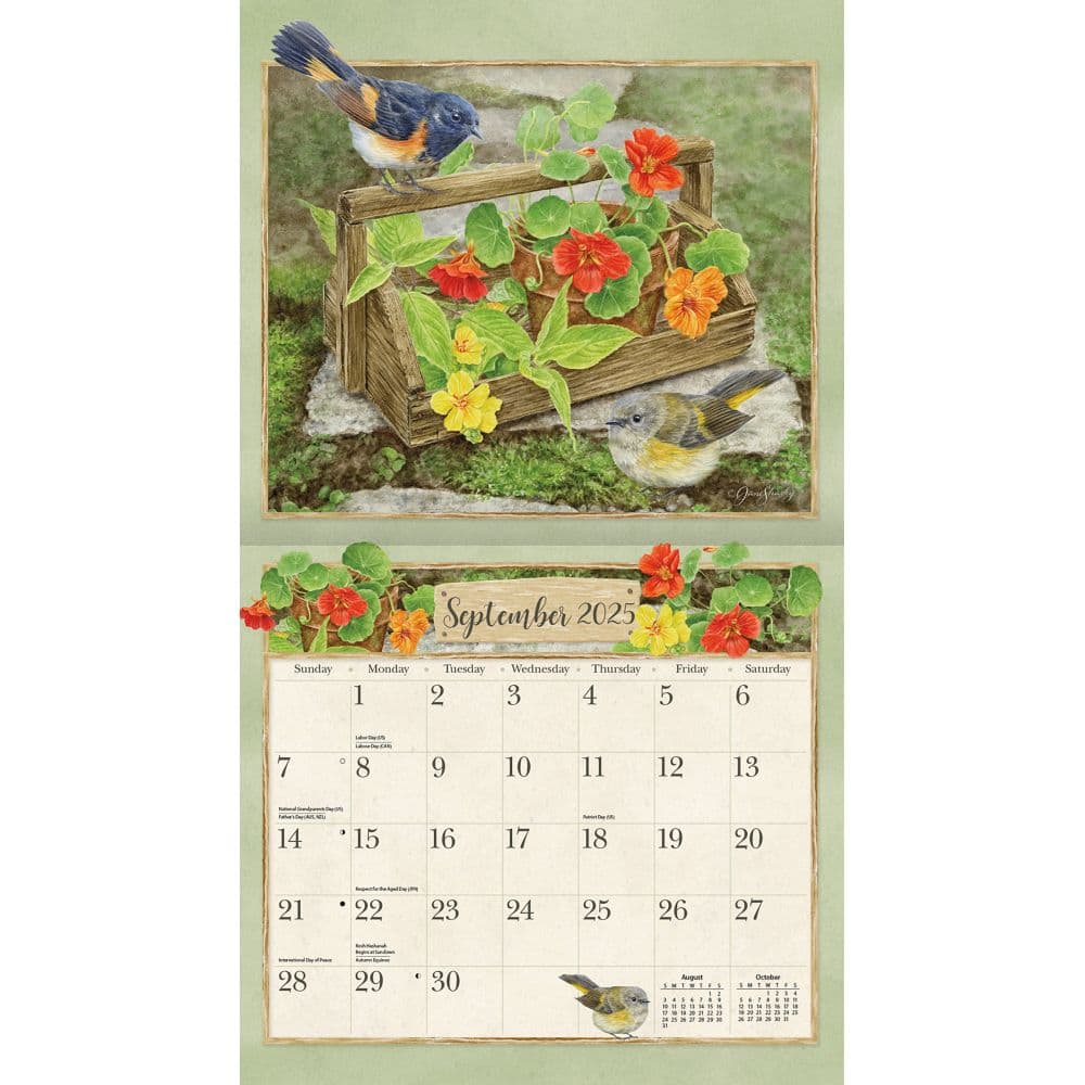 Birds in the Garden 2025 Wall Calendar by Jane Shasky_ALT2