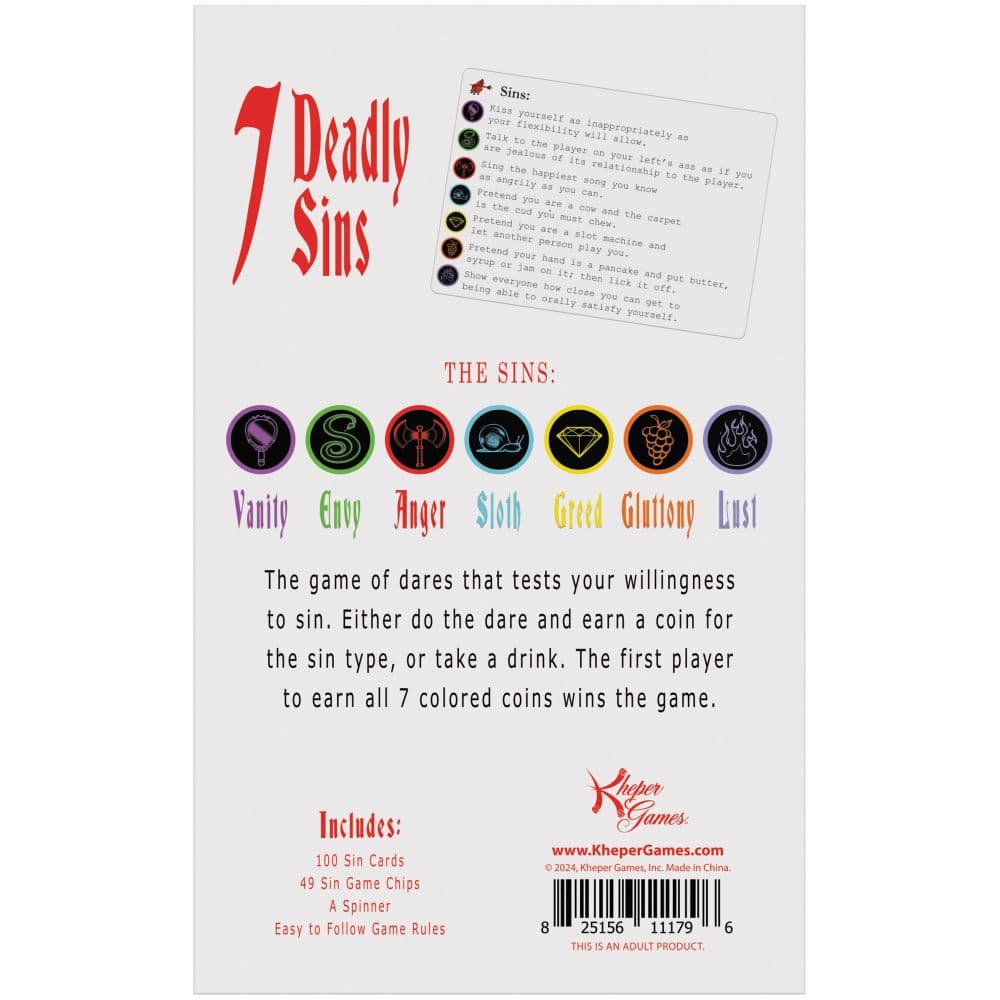 7 Deadly Sins 2025 Adult Card Game 
First Alternate Image