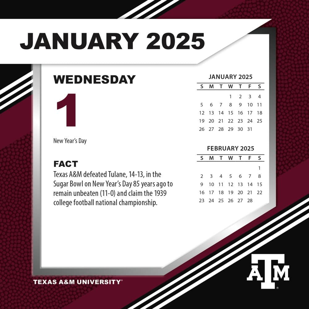 Texas A and M Aggies 2025 Desk Calendar Alt2