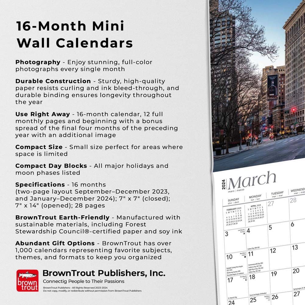 New York City 2024 Mini Wall Calendar Fourth Alternate  Image width=&quot;1000&quot; height=&quot;1000&quot;