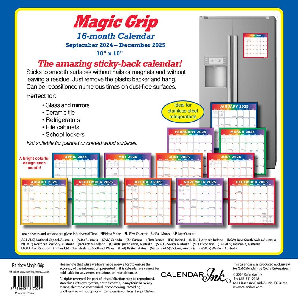 Rainbow Magic Grip 2025 Wall Calendar First Alternate Image width=&quot;1000&quot; height=&quot;1000&quot;