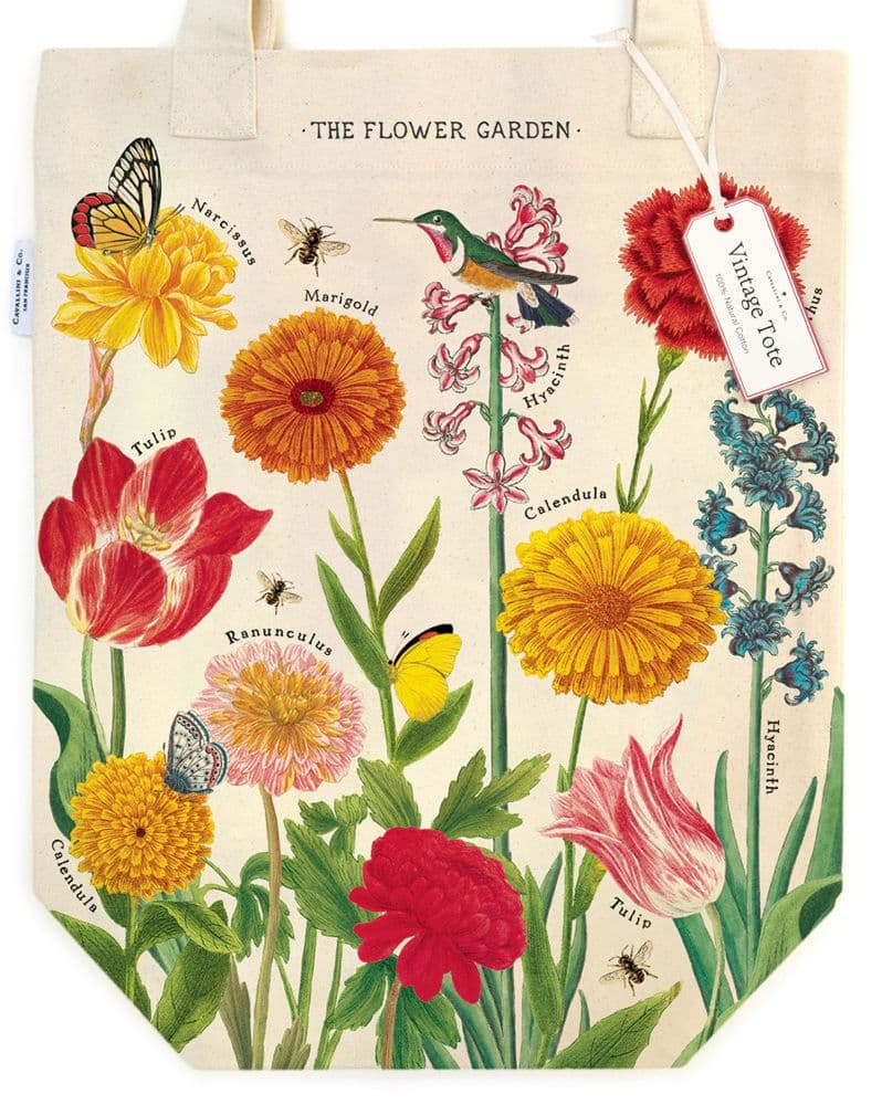 Cavallini Papers & Co. Flower Garden Tote Bag