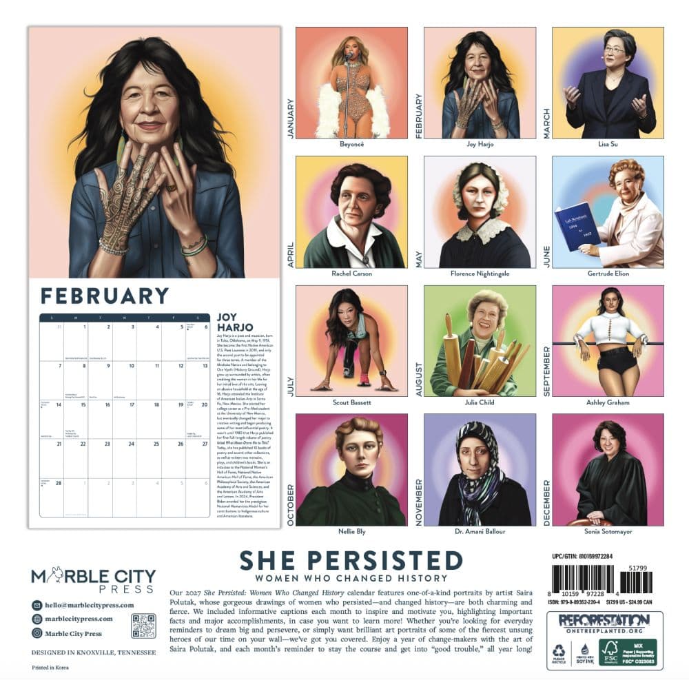 Women Who Changed History 2027 Wall Calendar First Alternate Image