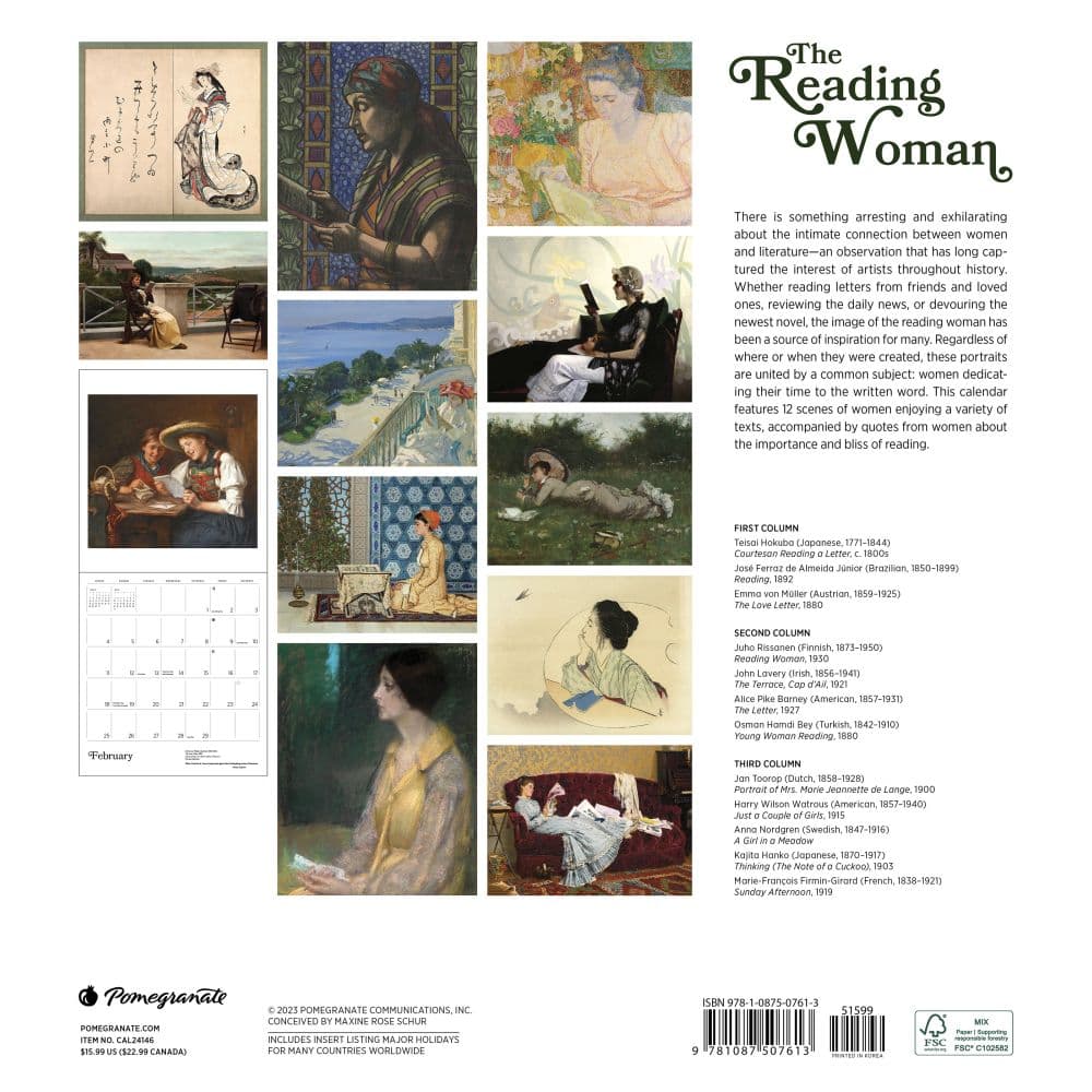 Reading Woman 2024 Wall Calendar