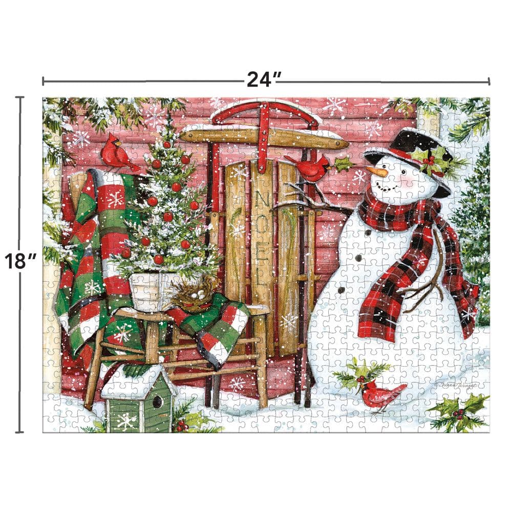 Snowman and Sled 500 Piece Puzzle Fifth Alternate Image