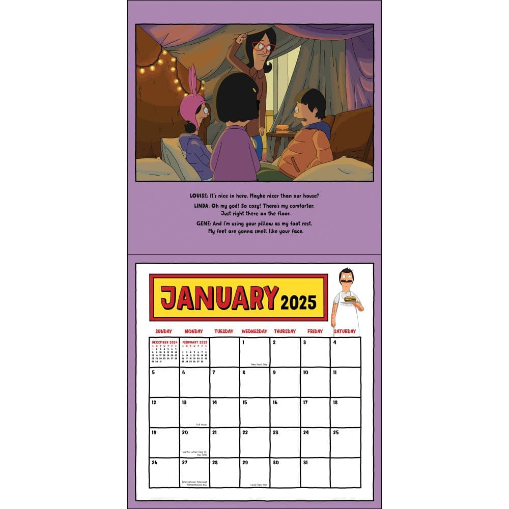 Bobs Burgers 2025 Wall Calendar