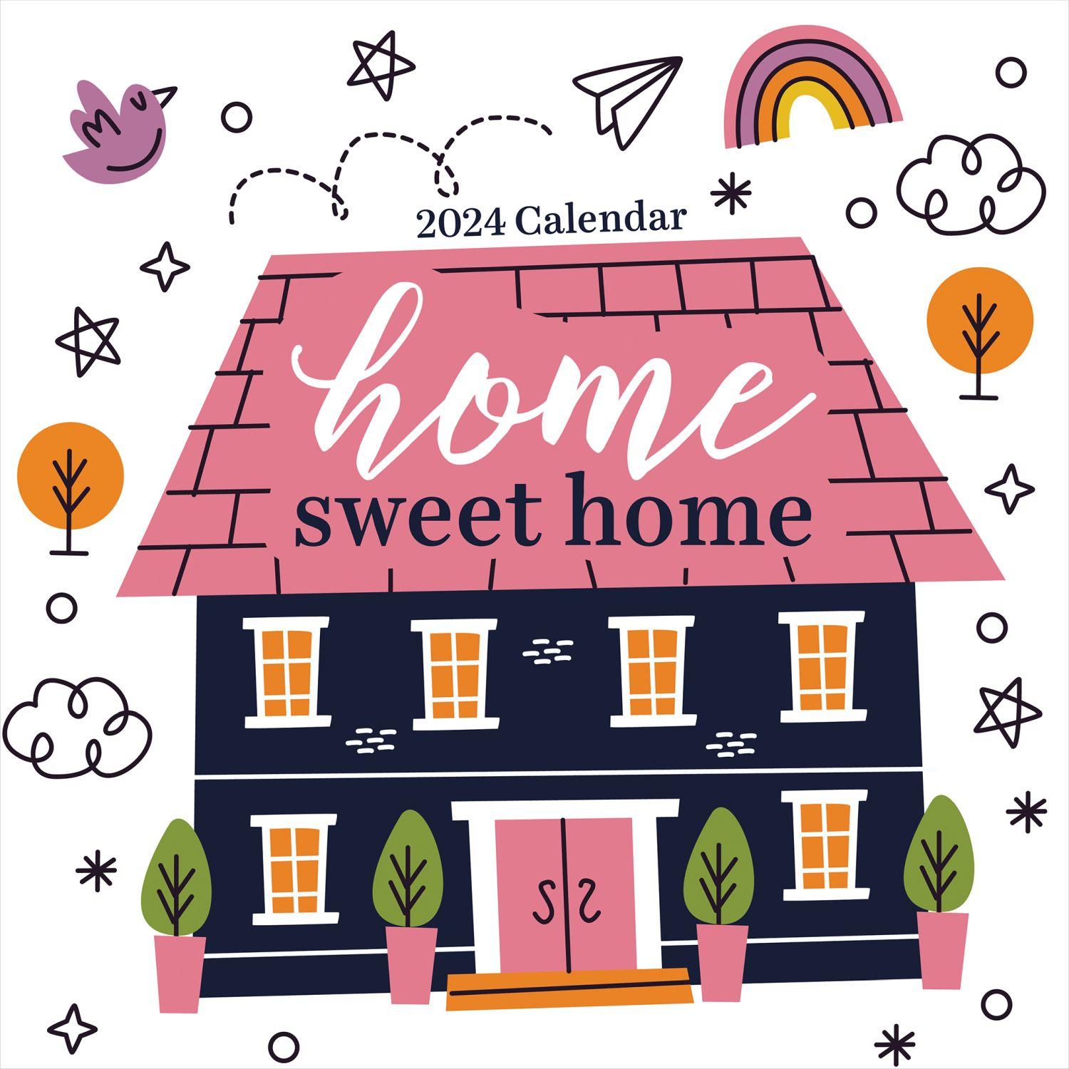 Calendrier Mural 2024 - 30 x 29 cm HOME SWEET HOME